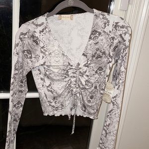 Snakeskin Printed Top
